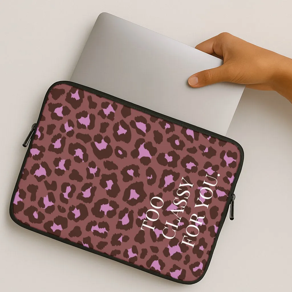 Modern Style Too Classy Cheetah Print Laptop Sleeve