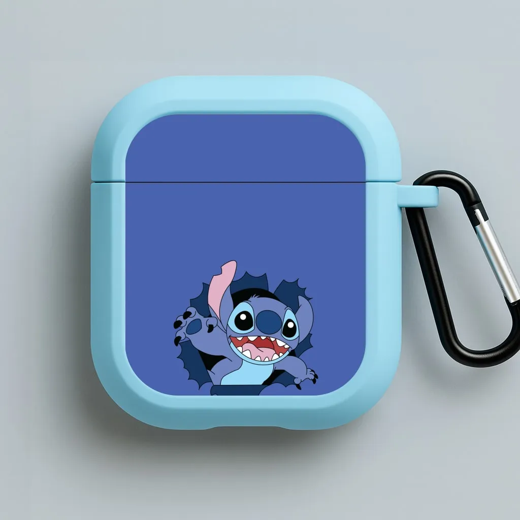 Torn Blue Alien AirPods Case Soft Texture Bag Soft Grip Protector