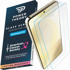 Portable Use Touch Vision Samsung S24 Tempered Glass Screen Protector Benefitting The American Cancer Society [2-Pack]