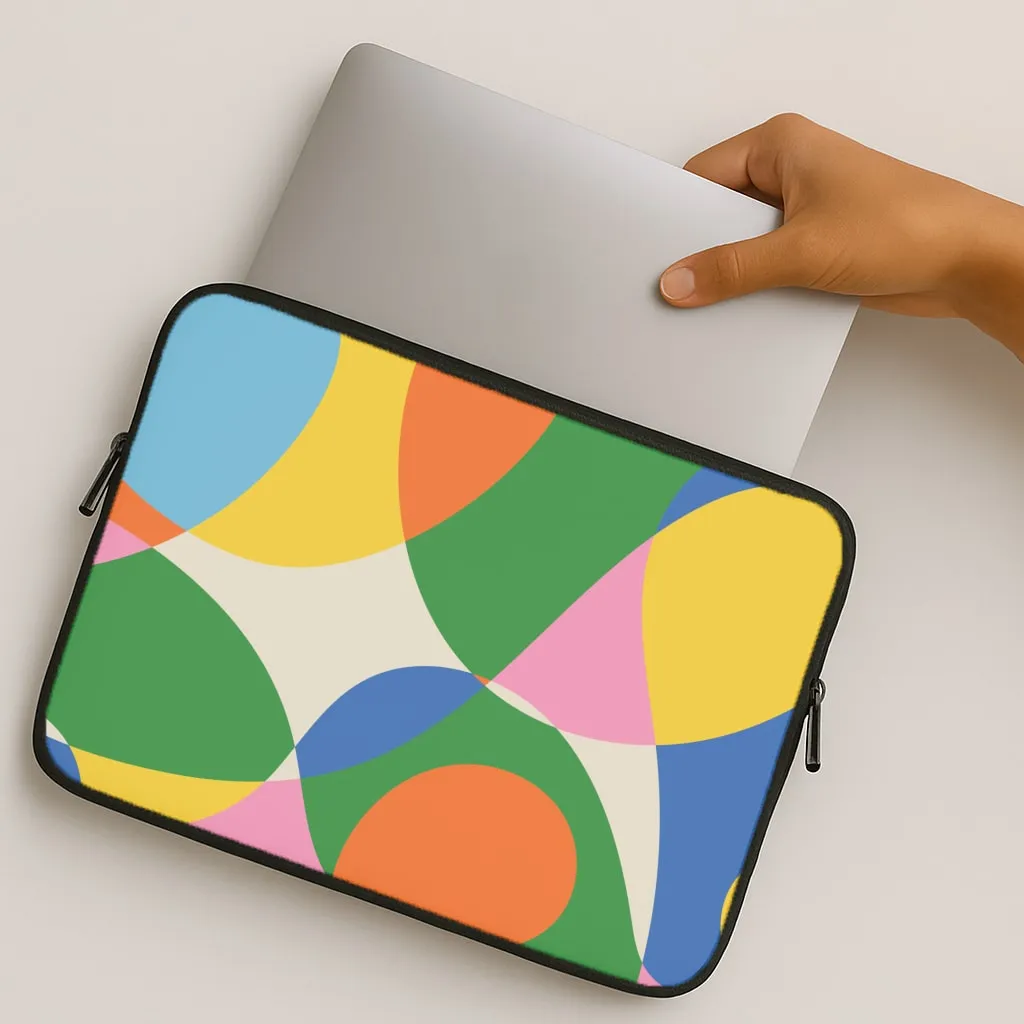 Grip Control Scratch Barrier Colourful Abstract Shapes Pattern Laptop Sleeve