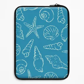 Sketched Shells Pattern Laptop Sleeve Artistic Design