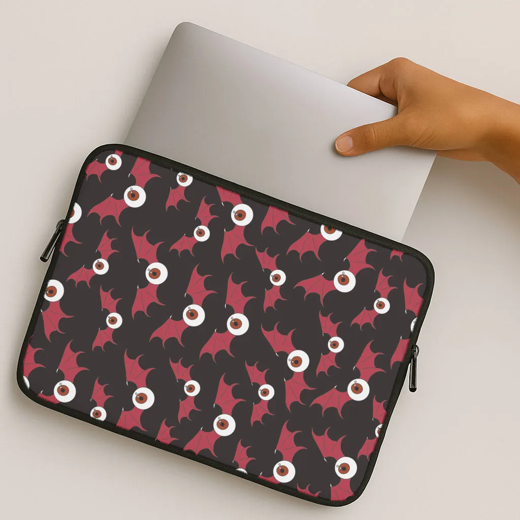 Flexible Shell Red Bat Pattern Laptop Sleeve