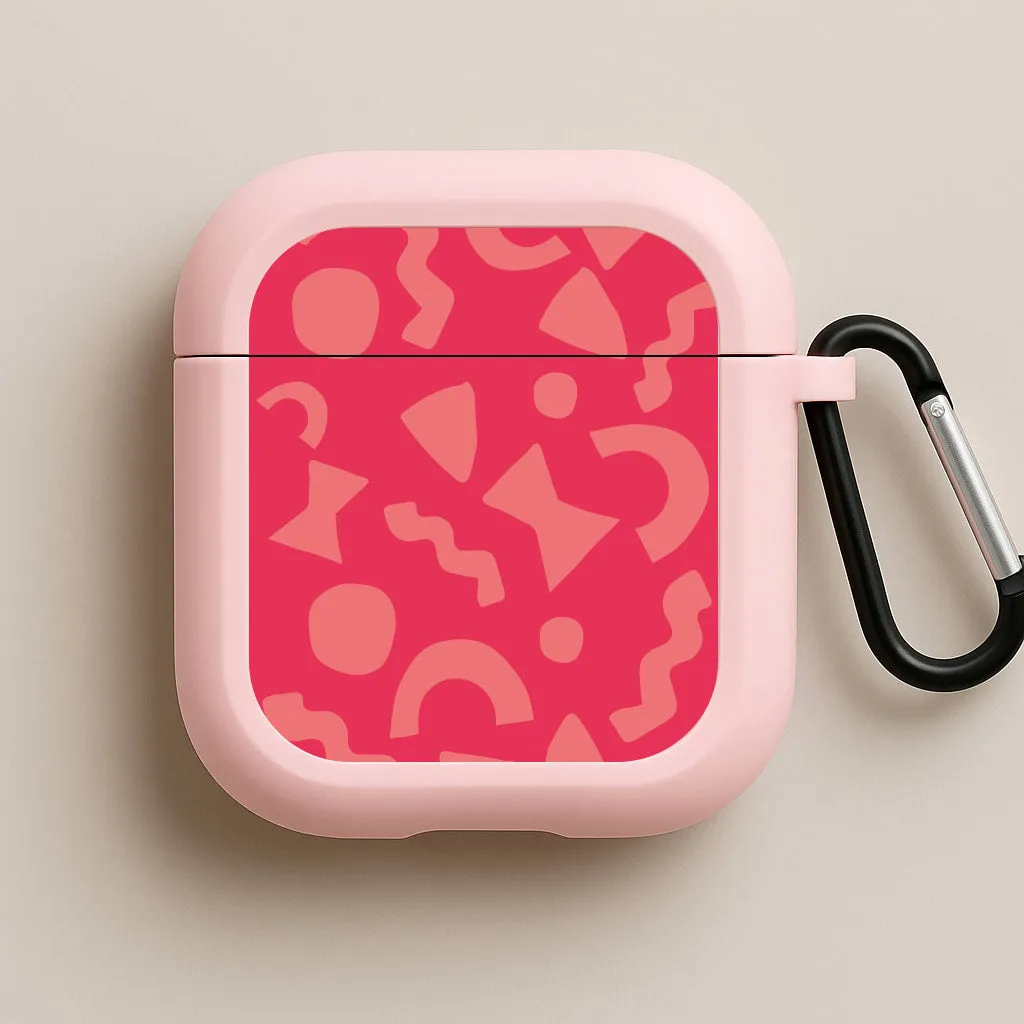 Modern Compact Organizer soft flexible travel airpods shell Abstract Pattern 12 AirPods Case
