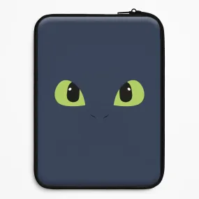 Black Fury Dragon Face Laptop Sleeve Polished Surface Texture