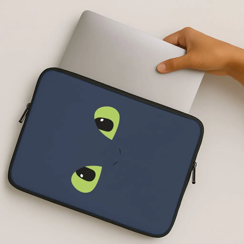 Black Fury Dragon Face Laptop Sleeve Modern Accent