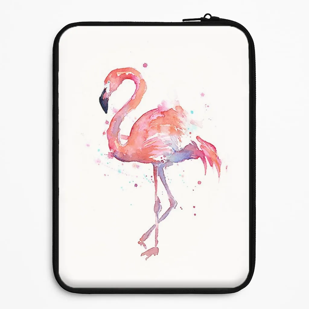 Watercolour Flamingo Painting Laptop Sleeve Durable Form Vibrant pattern