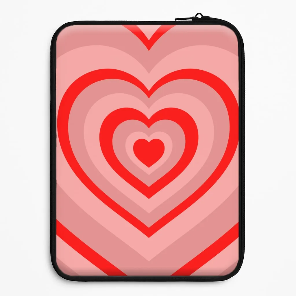 Red - Colourful Hearts Laptop Sleeve Premium Texture Design Hybrid Texture