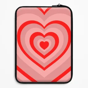 Red - Colourful Hearts Laptop Sleeve Premium Texture Design Hybrid Texture