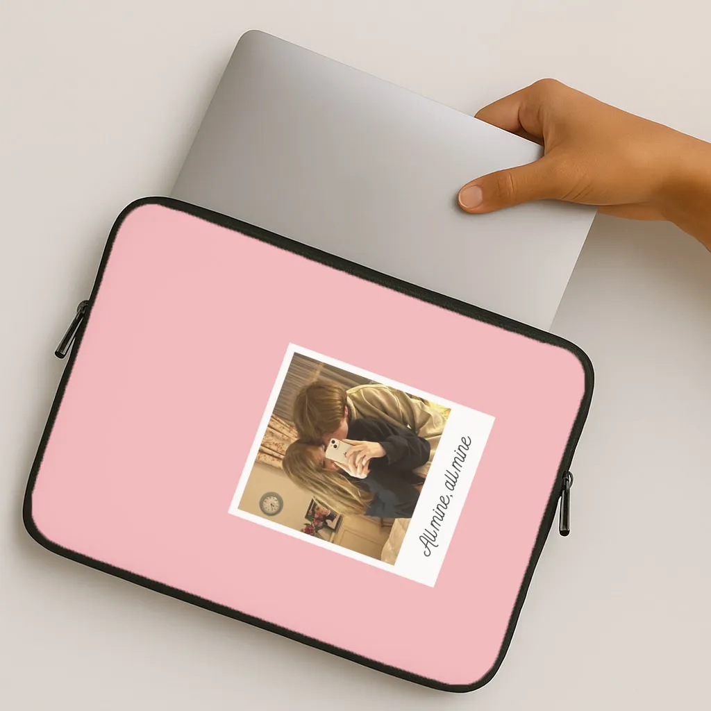 Durable Protection Layer Compact Style All Mine, All Mine - Personalised Couples Laptop Sleeve