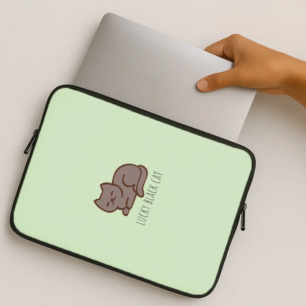 Soft Surface Lucky Black Cat - Cats Laptop Sleeve