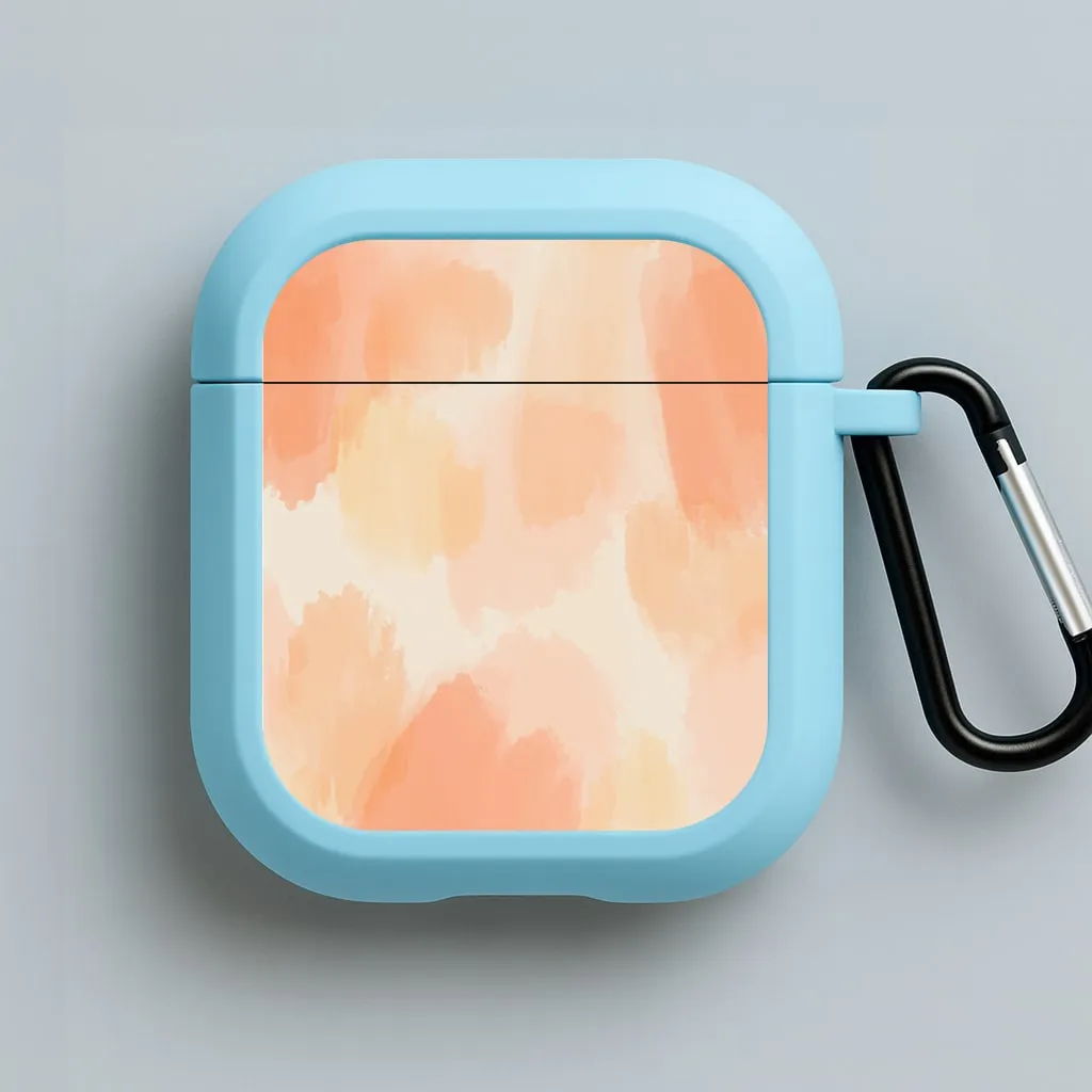 portable earbuds shell Orange Strokes AirPods Case