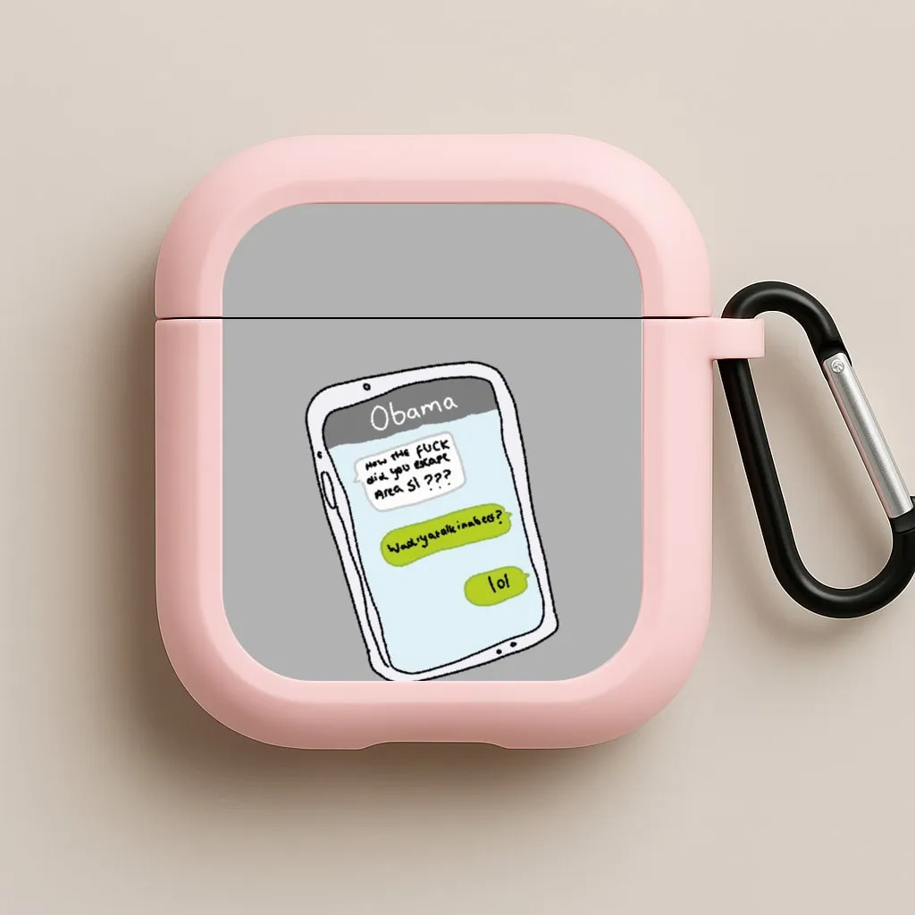 Messaging Obama AirPods Case Minimalist Design Shell