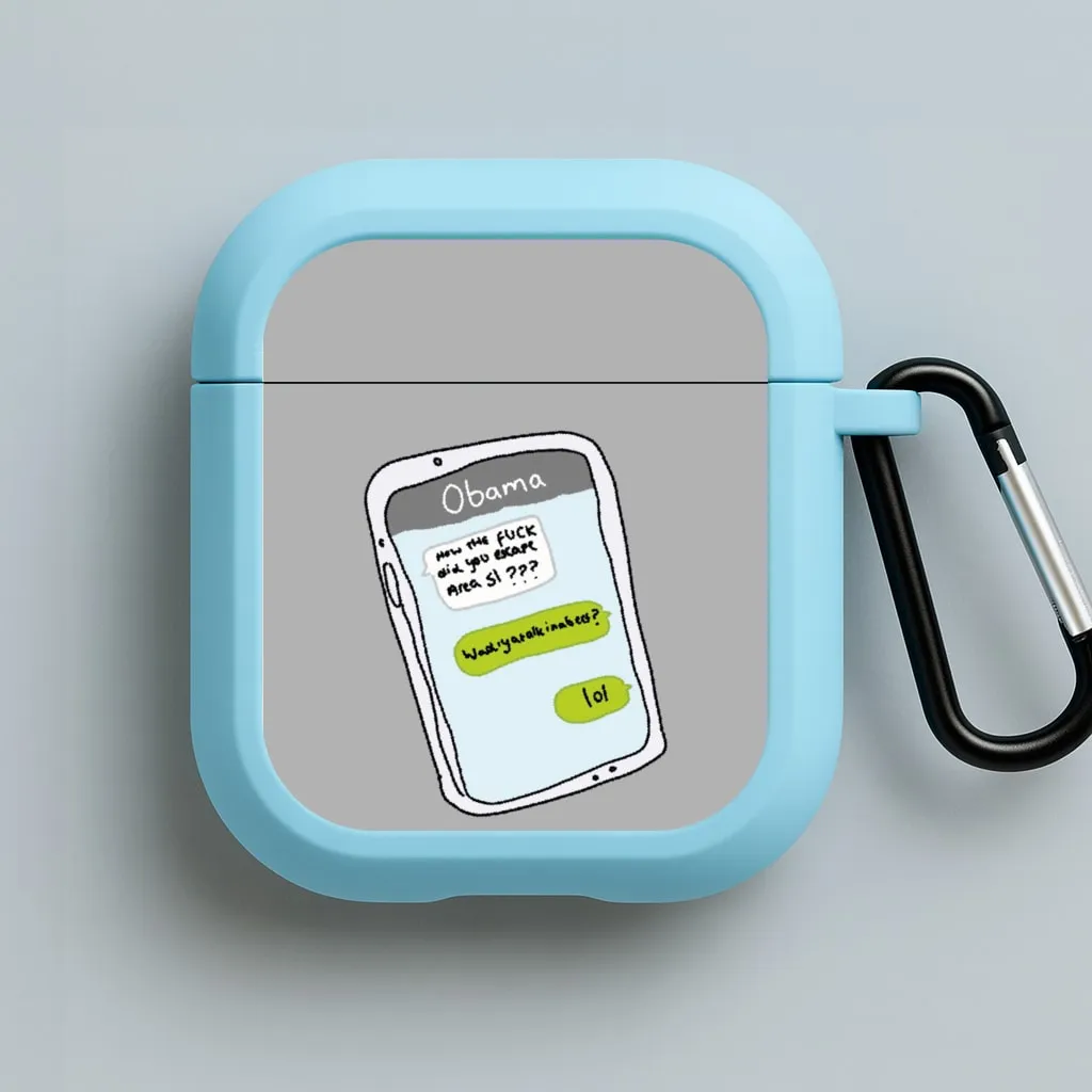 Fashion Gadget Organizer soft matte pocket shell Messaging Obama AirPods Case