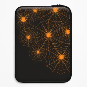 Protective Surface Orange Spider Web  Laptop Sleeve