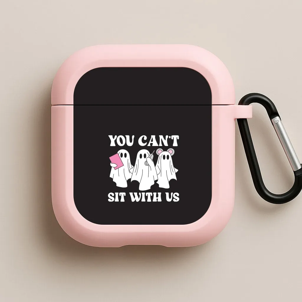 You Can't Sit With Us Ghosts AirPods Case Minimalist Compact Holder durable stylish case
