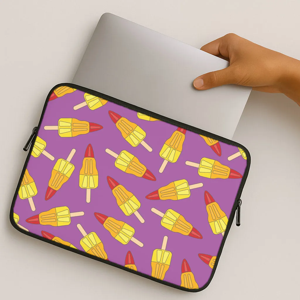 Rockets - Ice Cream Patterns Laptop Sleeve Minimal Detail Texture Carbon Fiber