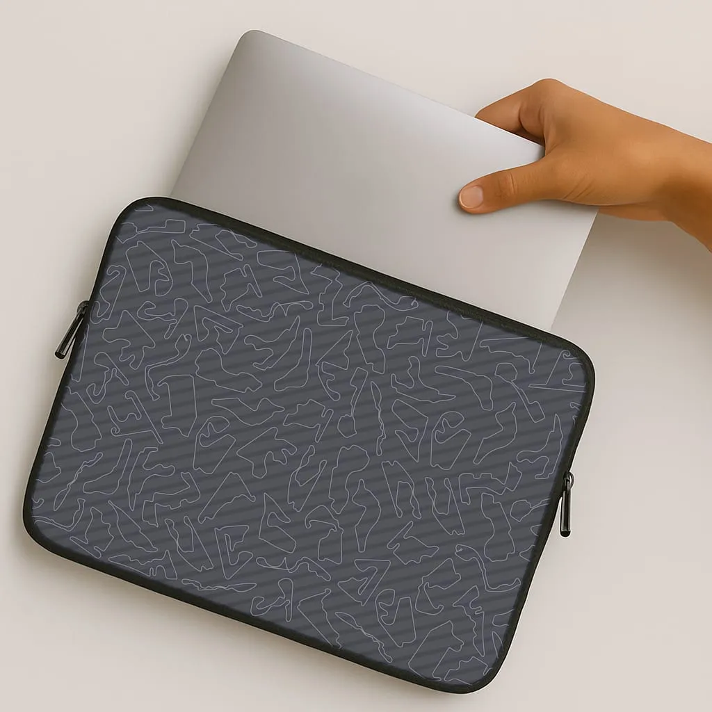 Track Outlines Gray Laptop Sleeve Strong Shell Water shield