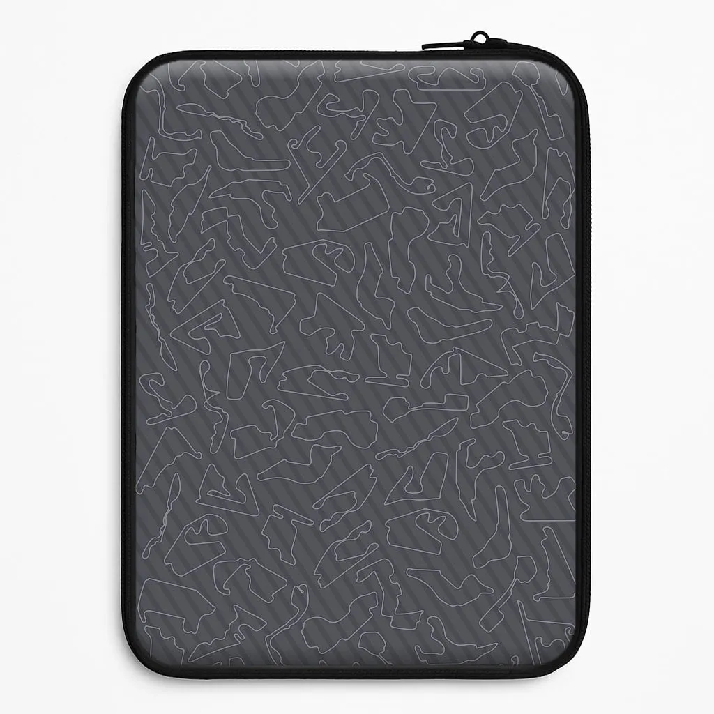 Track Outlines Gray Laptop Sleeve Clean Texture Protective Design Texture