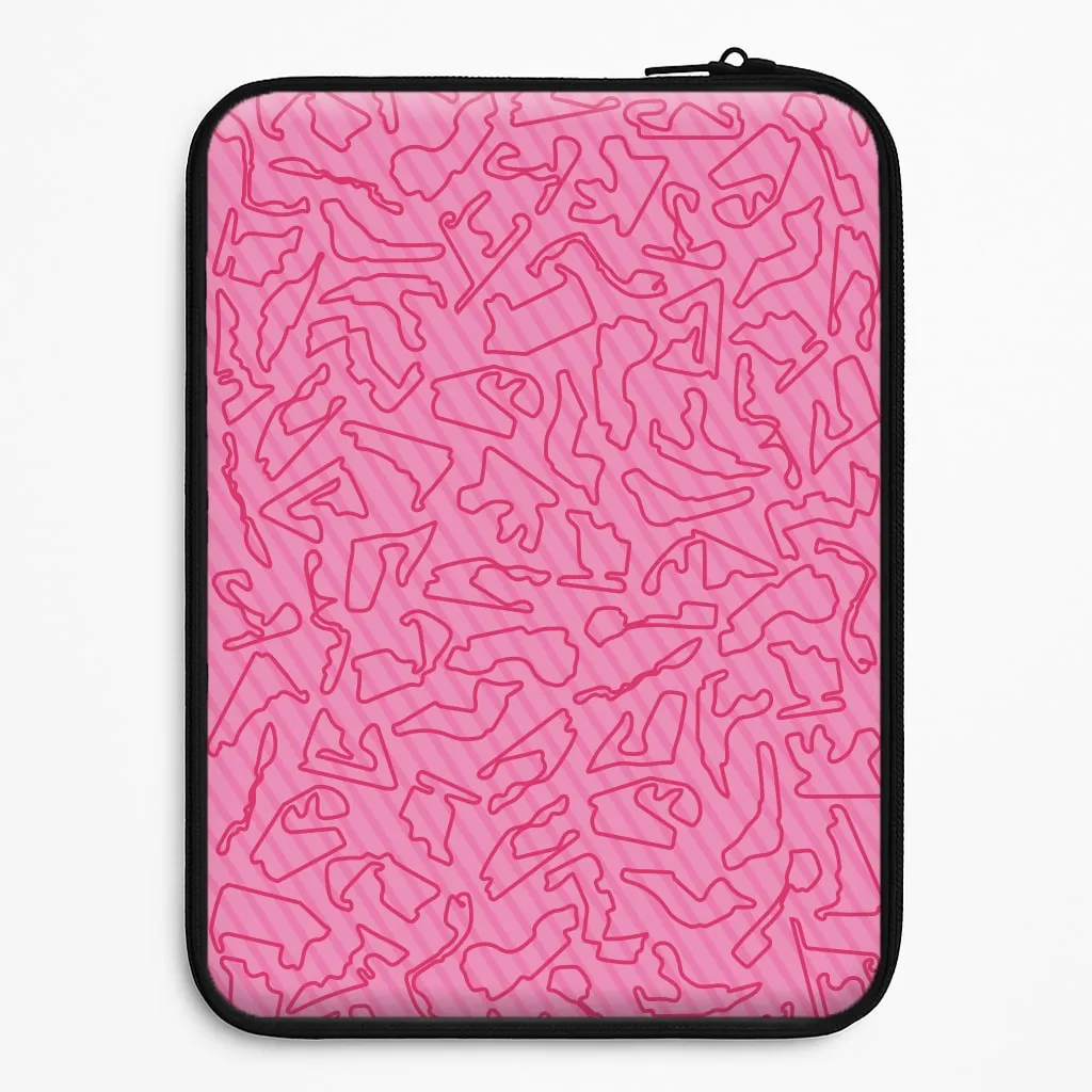Track Outlines Pink Laptop Sleeve Protective Surface