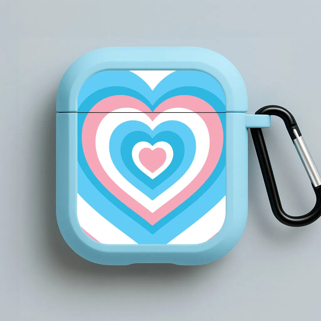 Creative Rubber Organizer Trans Pride Heart AirPods Case