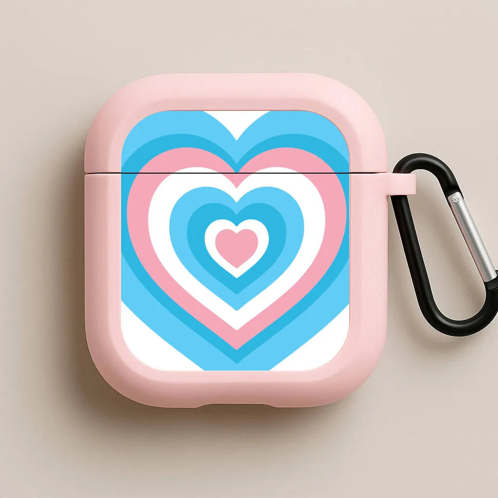 lightweight pastel gradient airpods shell soft matte gradient airpods shell Trans Pride Heart AirPods Case