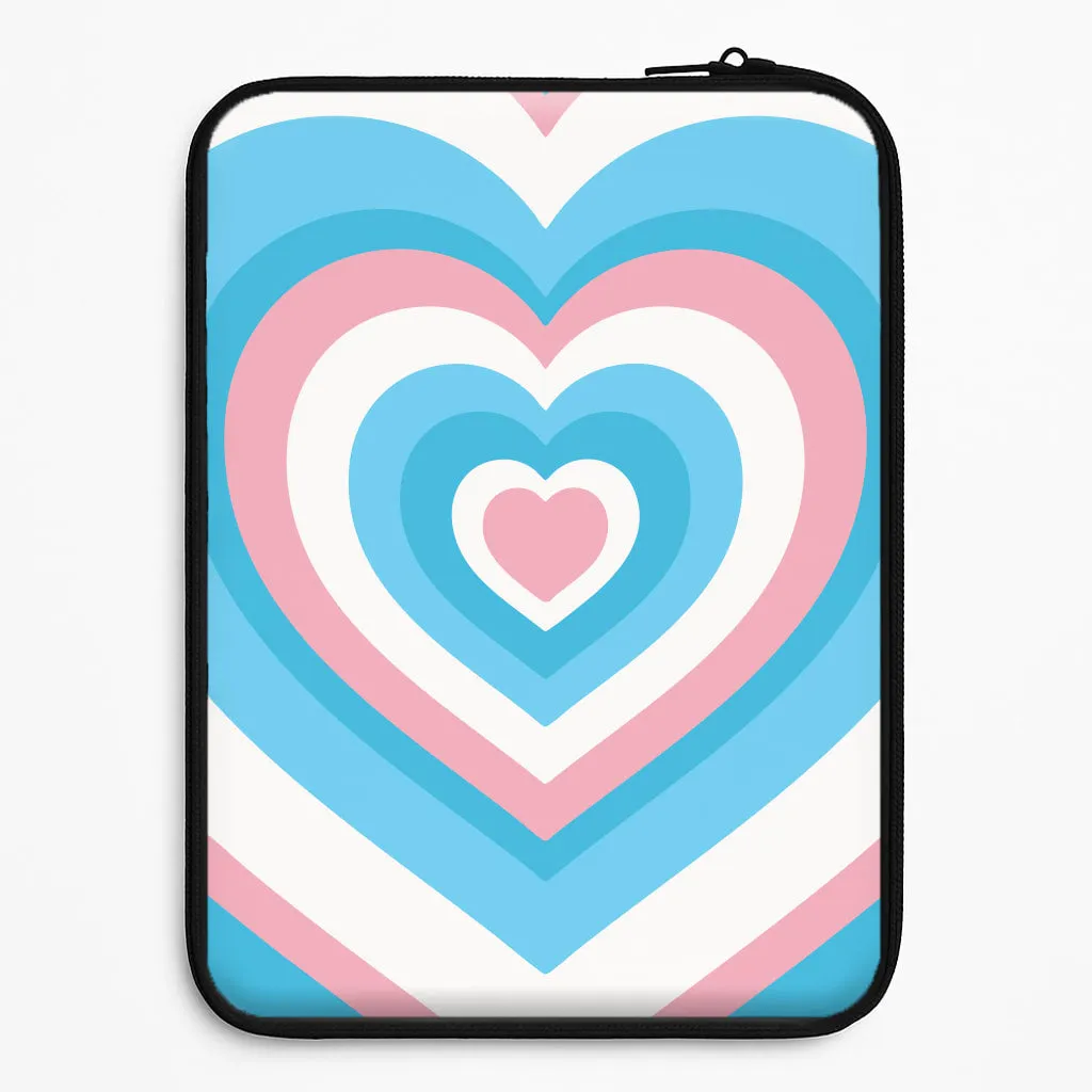 Shock Absorbing Strong Frame Trans Pride Heart Laptop Sleeve
