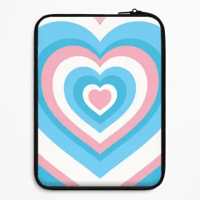 Shock Absorbing Strong Frame Trans Pride Heart Laptop Sleeve