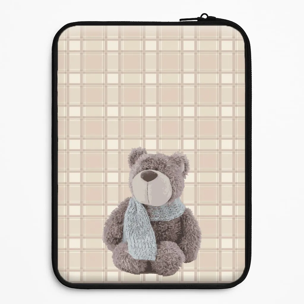 Tartan Teddy Bear  Laptop Sleeve Bold Look