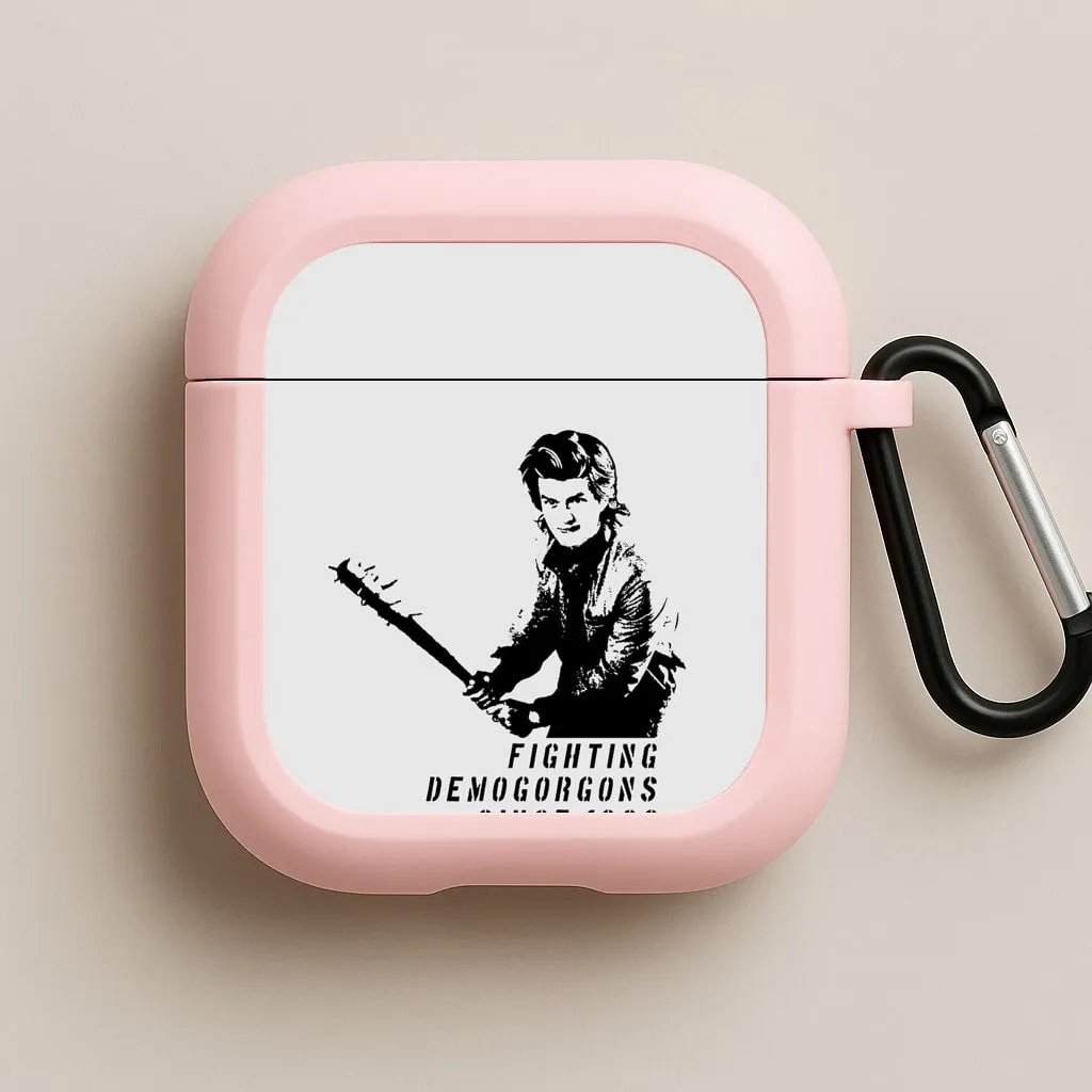 Fighting Demogorgons Since 1983 AirPods Case leather texture finish compact handmade soft gradient protector