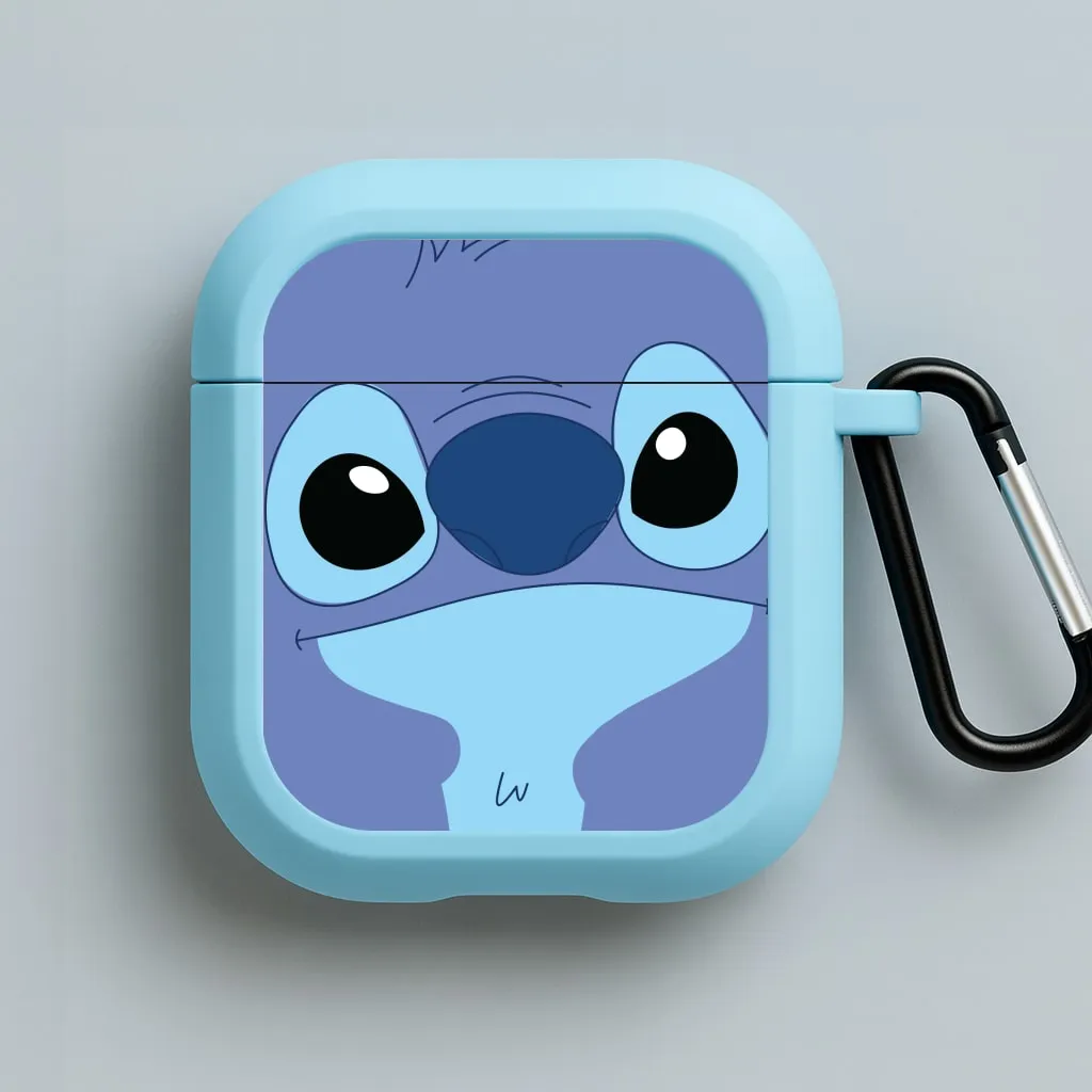 modern protective accessory Wireless Device Accessory Blue Alien Face AirPods Case