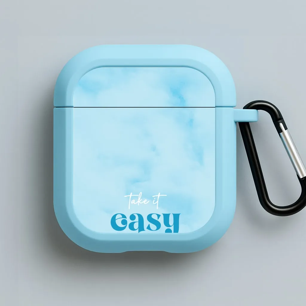 Take It Easy  AirPods Case Everyday Storage Organizer Fashion Silicone Texture