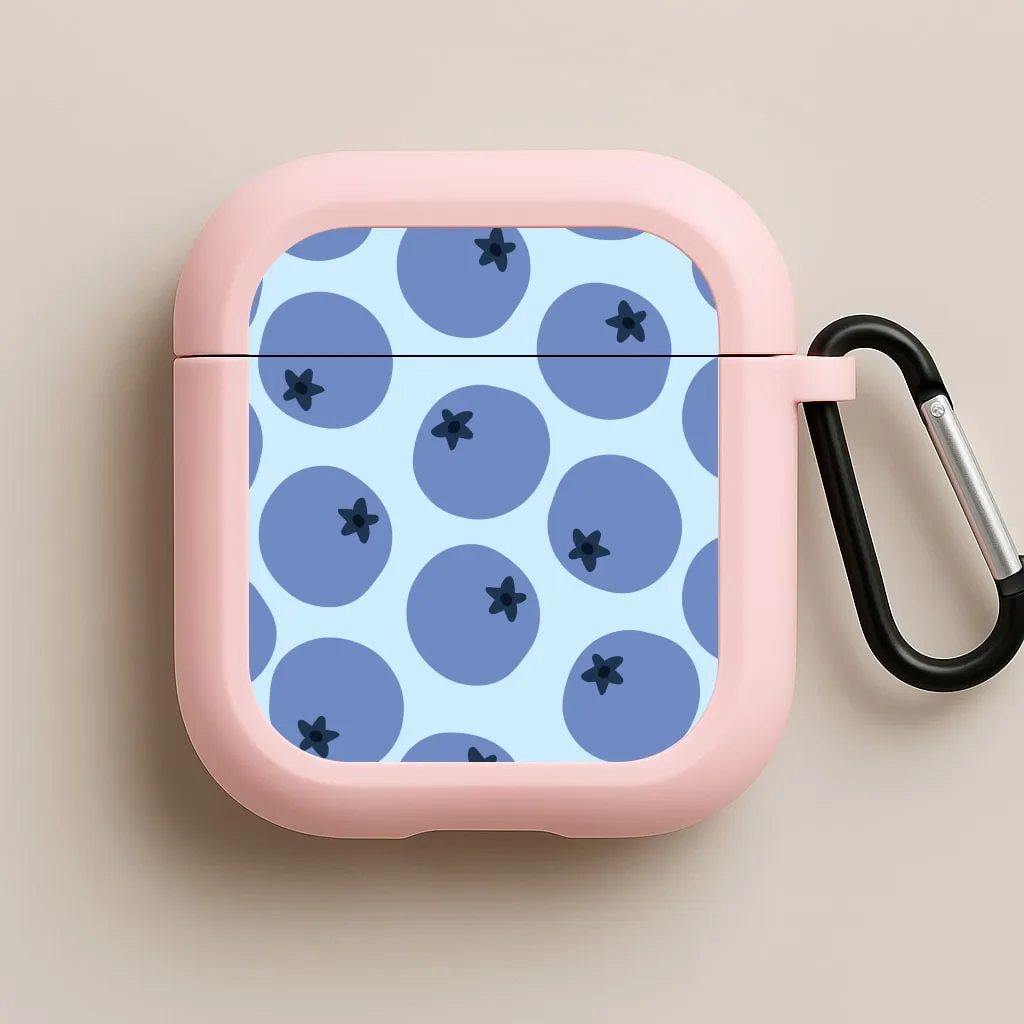 Blueberries - Fruit Patterns AirPods Case durable soft pastel gradient commuter leather shell