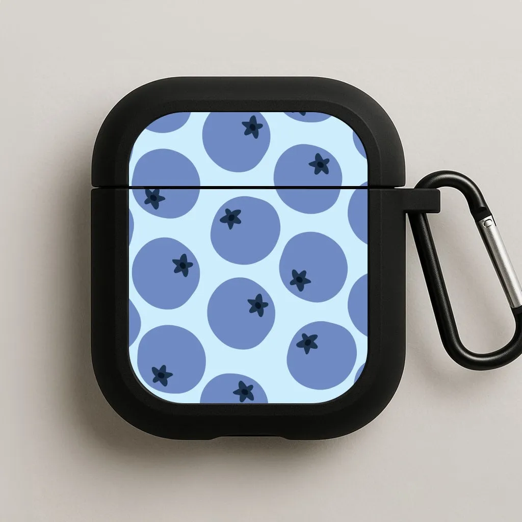 Blueberries - Fruit Patterns AirPods Case magnetic strap travel protector