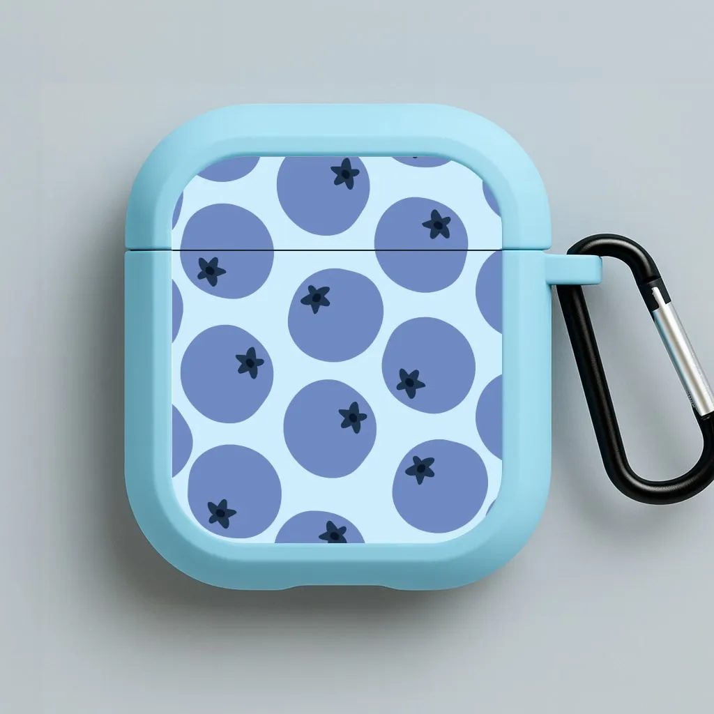 Blueberries - Fruit Patterns AirPods Case soft touch silicone shell