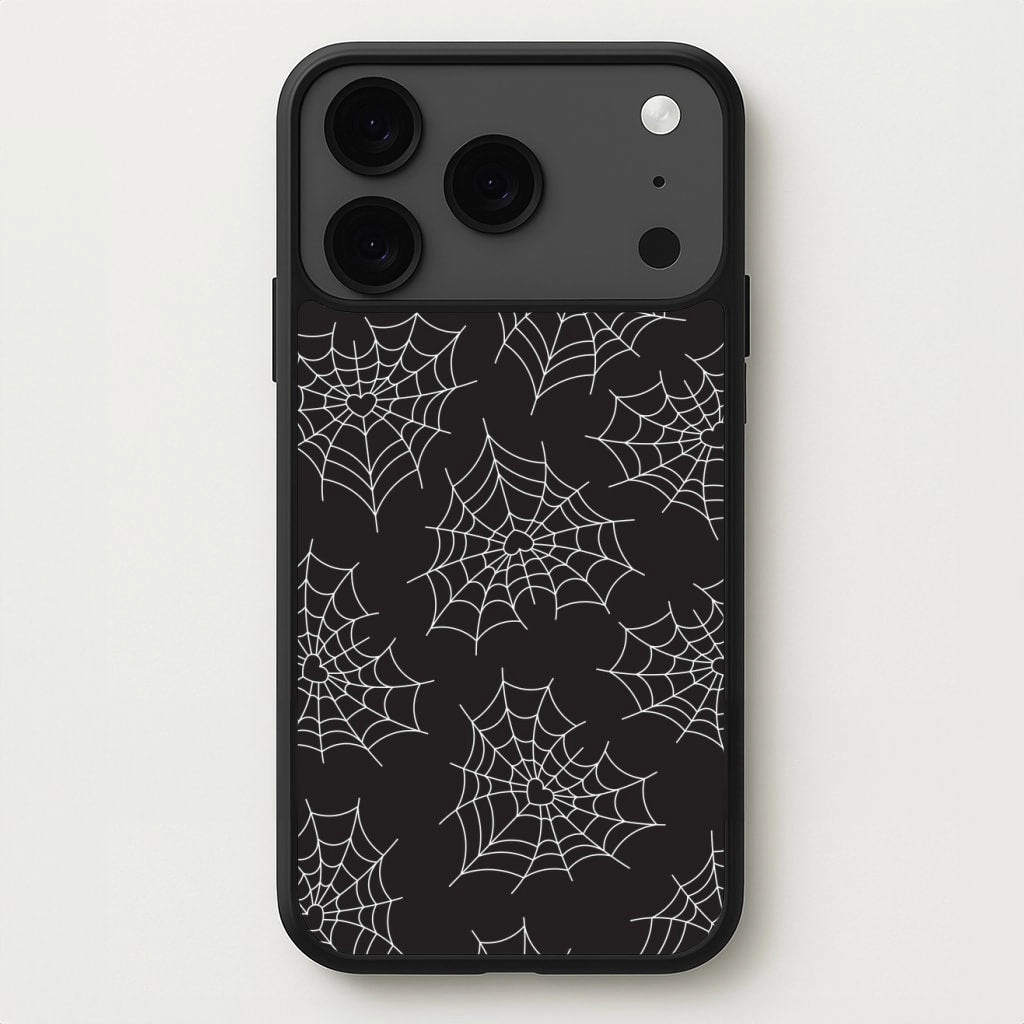 Spiderweb Hearts Pattern Phone Case Soft Edge Detail Colorful Accent