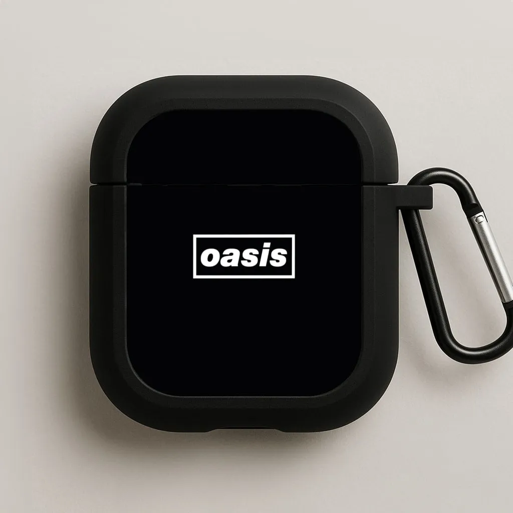 Durable Rubber Case Band Name Black AirPods Case