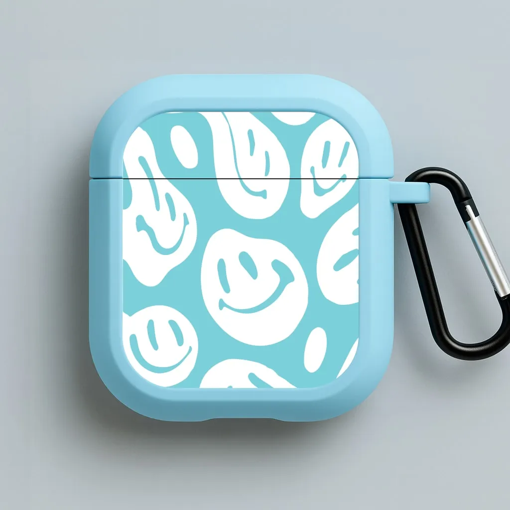 Trippn Smiley - Blue AirPods Case soft smooth silicone guard portable protective case