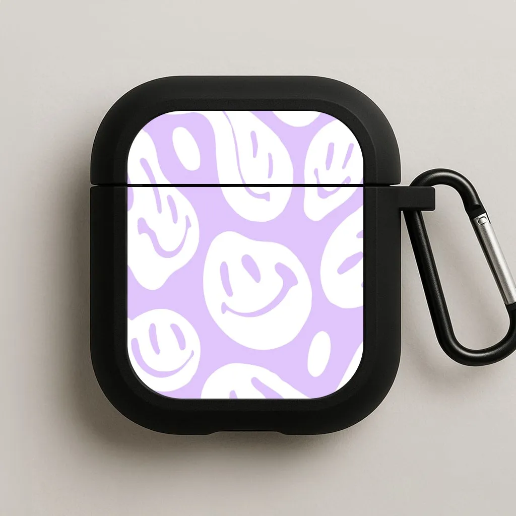 Trippn Smiley - Purple AirPods Case Modern Carry Clip Modern Design Holder