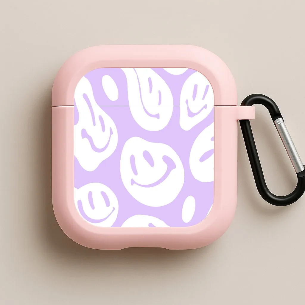 Trippn Smiley - Purple AirPods Case Lightweight Everyday Organizer vivid gradient portable travel airpods case