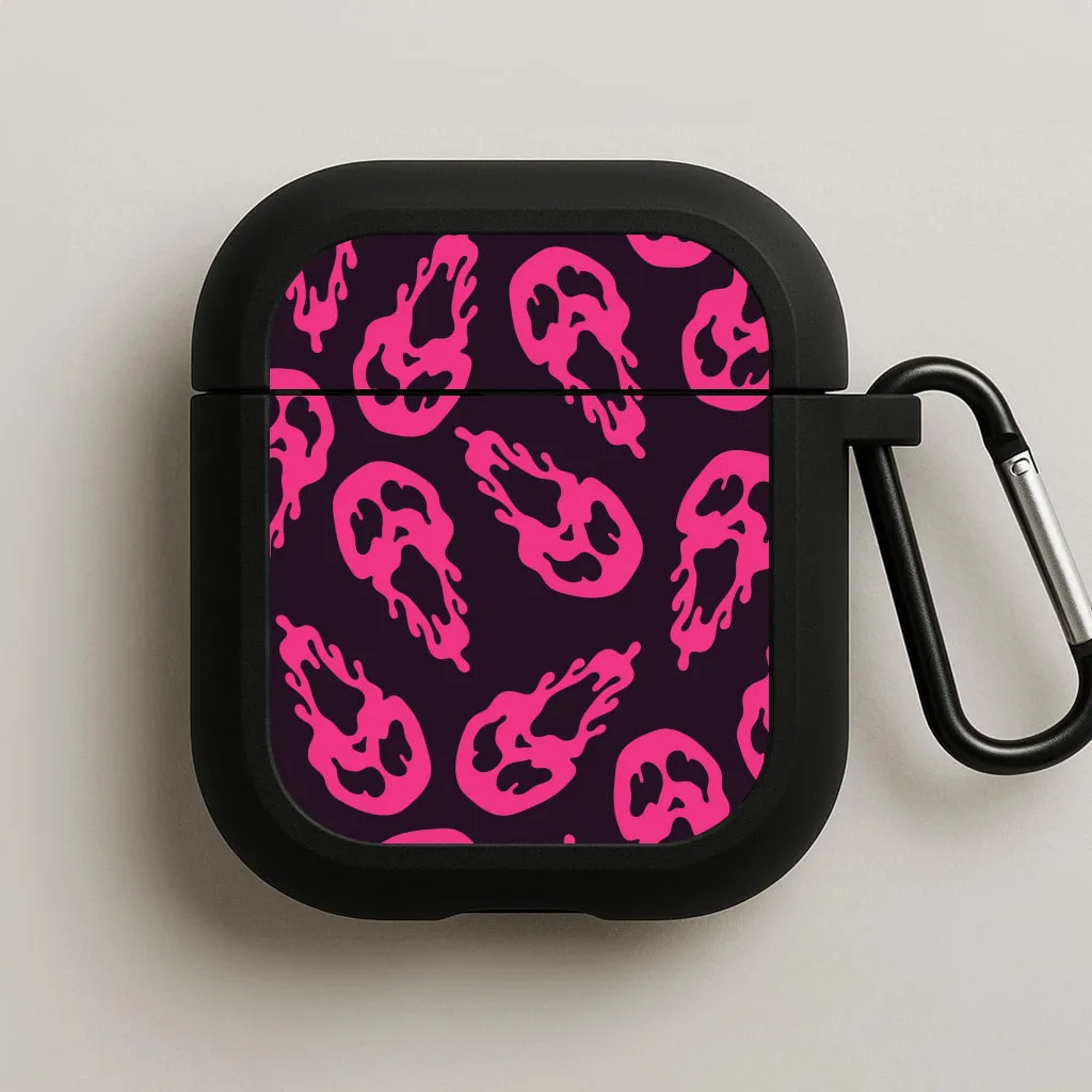 Trippy Ghost Face Pattern AirPods Case lightweight carry case