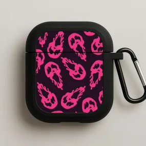 Trippy Ghost Face Pattern AirPods Case lightweight carry case