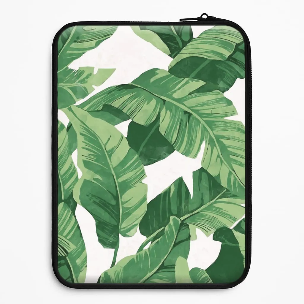 Tropical Banana Leaf Pattern Laptop Sleeve Durable Texture Finish Protective barrier
