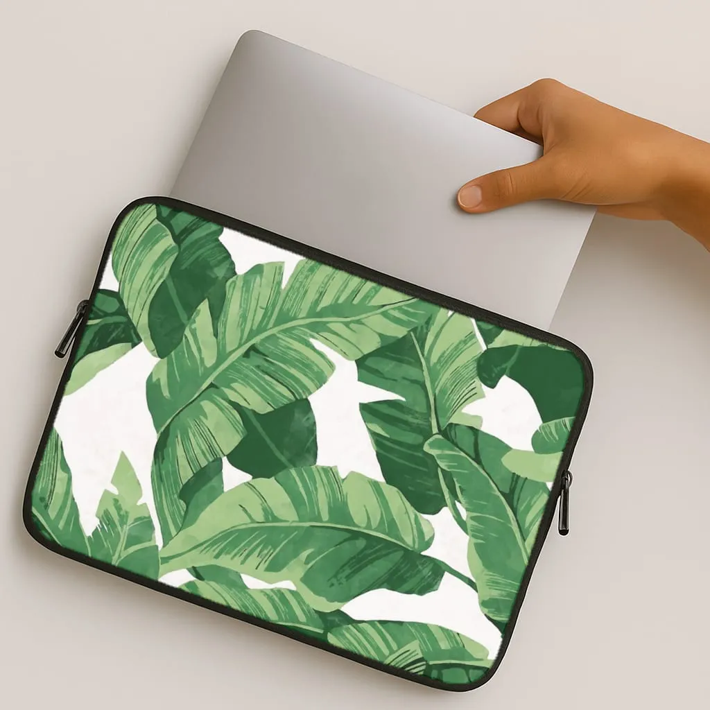 Luxury Pattern Tropical Banana Leaf Pattern Laptop Sleeve