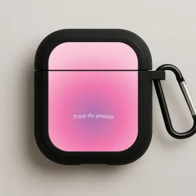 Trust The Process Pink Gradient AirPods Case soft ergonomic neon travel protector