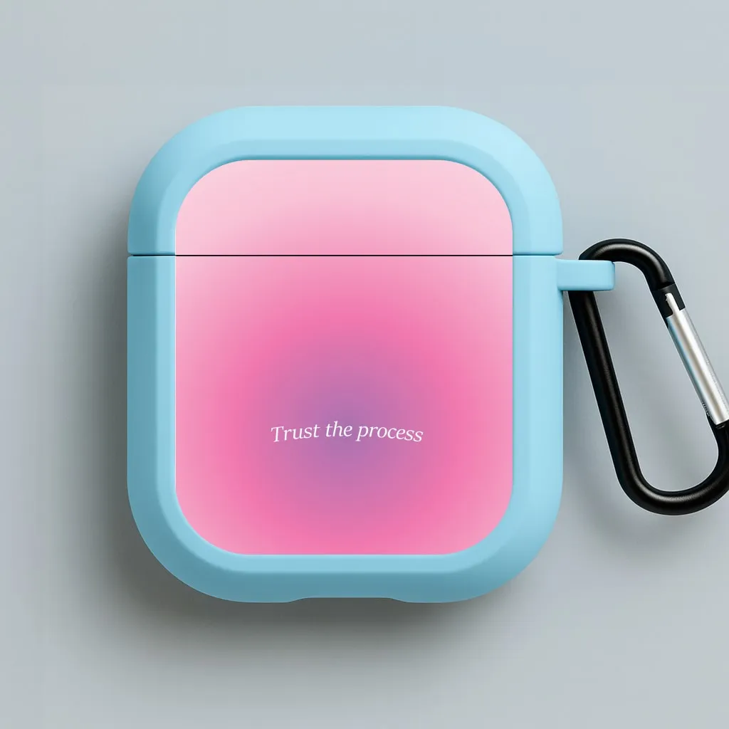 hybrid structure airpods cover Trust The Process Pink Gradient AirPods Case