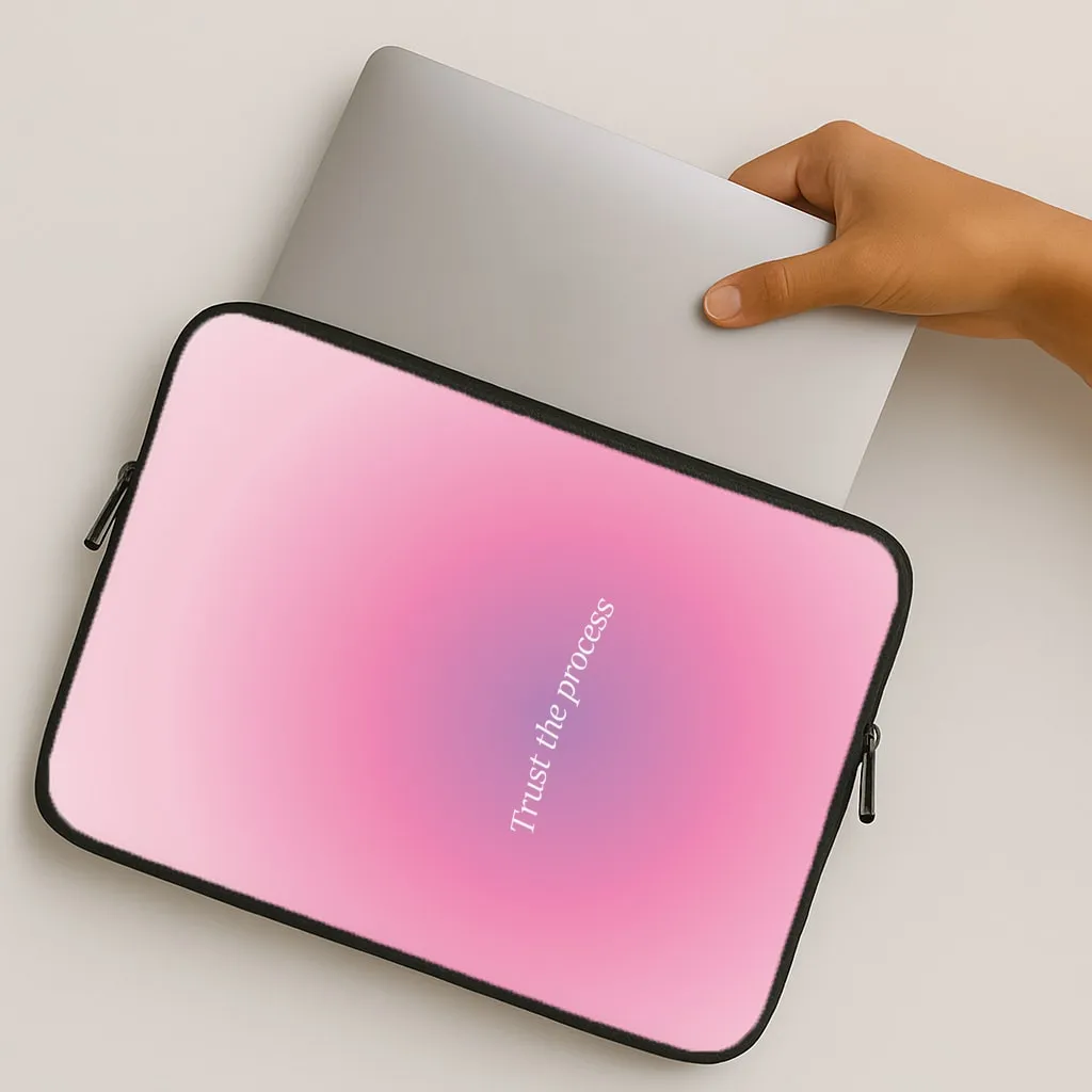 Trust The Process Pink Gradient Laptop Sleeve High-End Detail Clear Texture