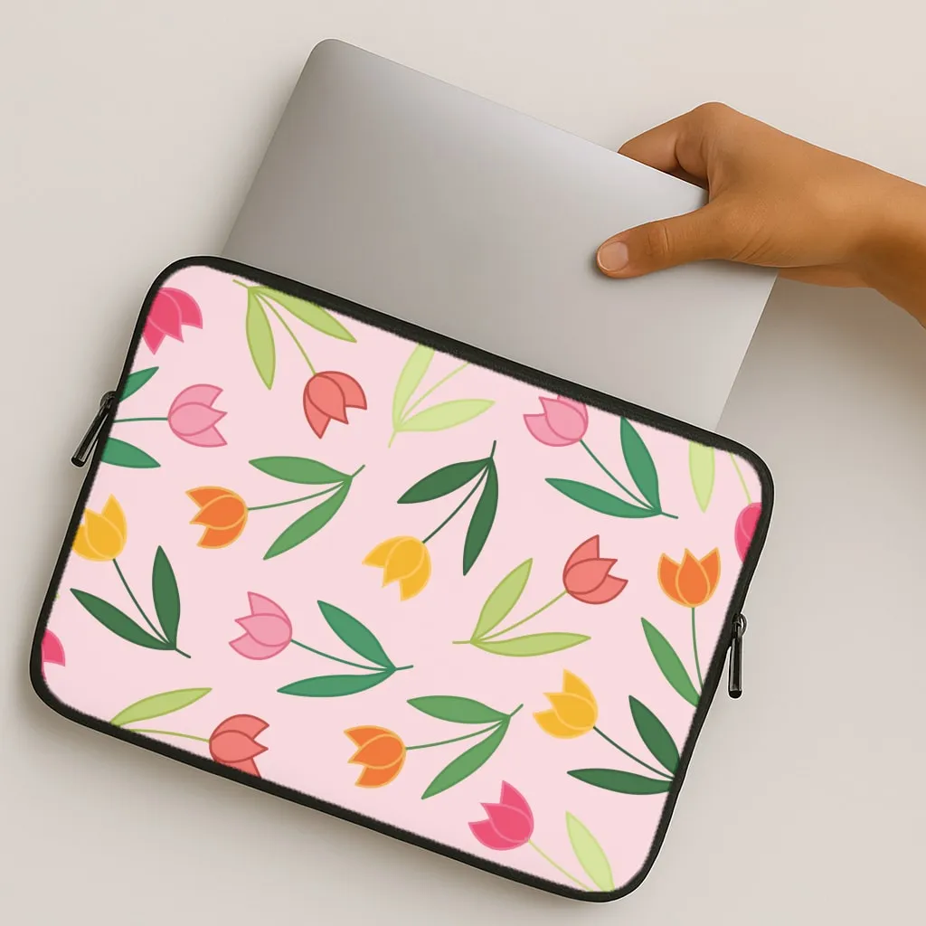 Light Shield Recyclable Material Tulips - Spring Patterns Laptop Sleeve