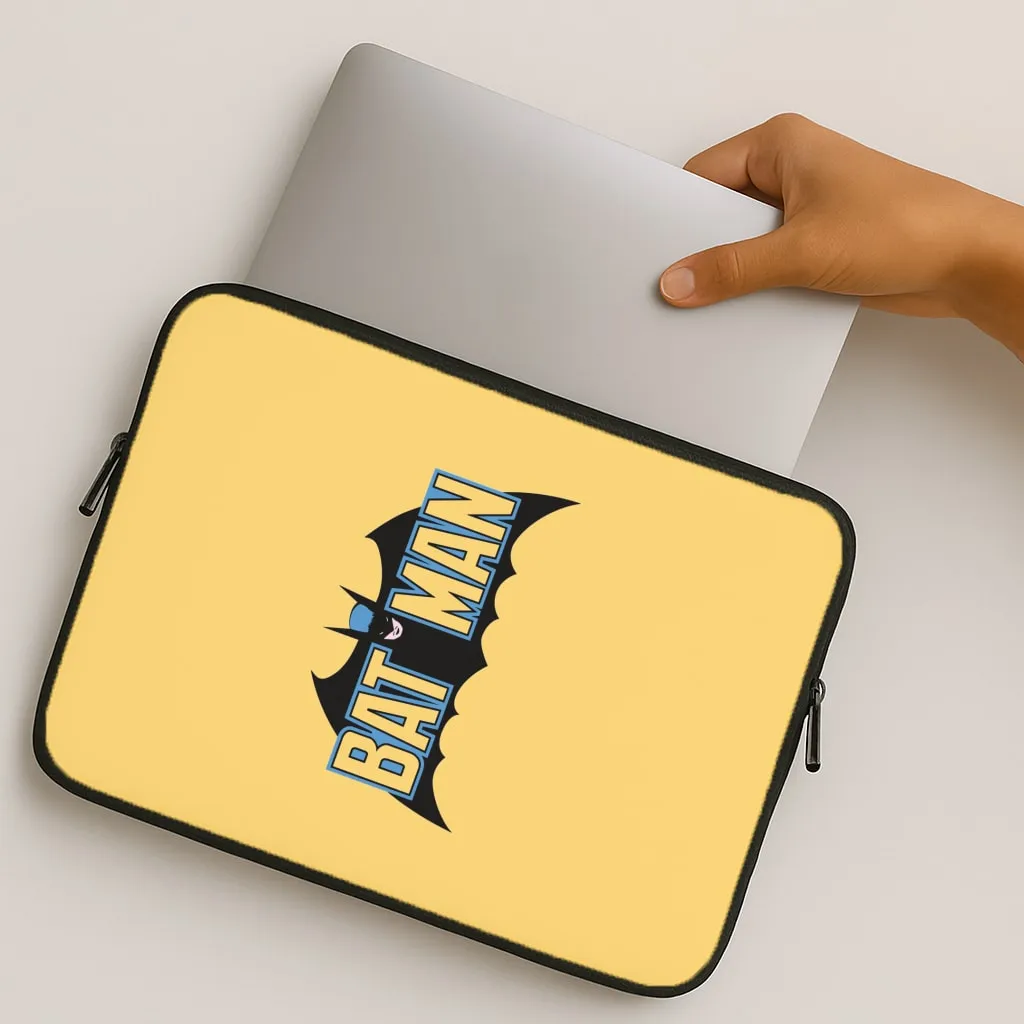 Refined Texture Yellow Bat Superhero Logo Laptop Sleeve