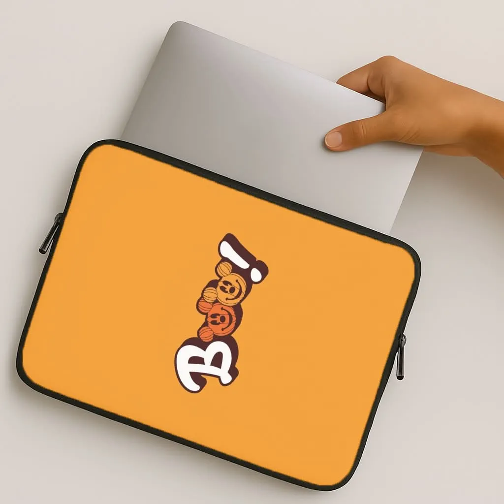 Minimal Shield Texture Pumkin Mouse Boo Laptop Sleeve