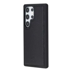 Soft Detail Layer York Leather Snap-On Case ?C Galaxy S25 Ultra, Pebble Black